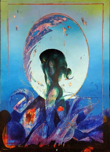 Sulle onde 1993 olio su - -,