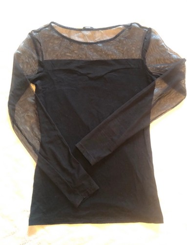 Maglietta nera maniche velo - , tg