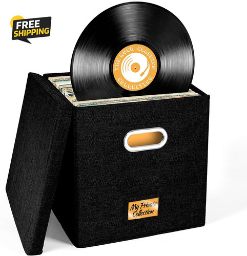 Vinyl record storage box for - record,
