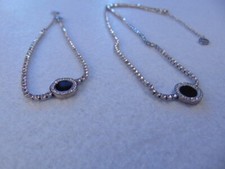 parure donna composta da bracciale e girocollo con cristalli tipo tennis acciaio