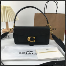 Borsa a tracolla Coach 73995 Tabby 26 pelle di ciottoli lucida nera outlet nuova