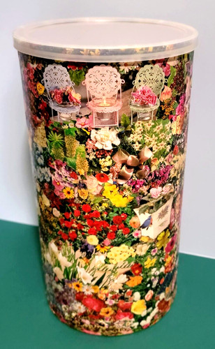 Bidone decoupage fiori - bidone,