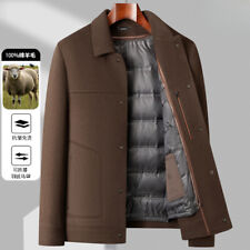 Giacca 100% lana di pecora corta uomo nuova invernale imbottita fodera piumino giacca lana