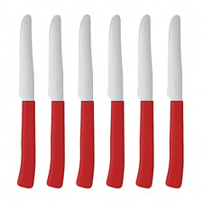 Coltelli da Tavola 24pz Manico in Polipropilene Doppia Affilatura 22cm Rosso