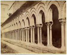 Monreale Palermo Chiostro Foto albumina G. Sommer Vedi anche retro 1880c L896