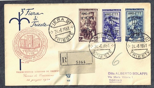 1951 fdc italia trieste - italia, zona