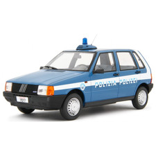 FIAT UNO 55S 1983 POLIZIA BLUE 1:18 Laudo Racing Forze dell'Ordine Modellino Nuo