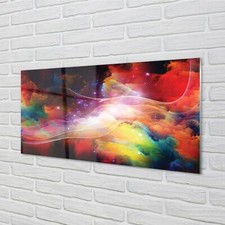 Tulup Glass Print 120x60 Wall Art Picture Fractals abstract wave