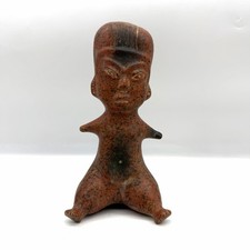 Scultura precolombiana Personaggio olmeco Baby Face vintage 26cm