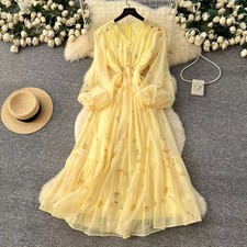 Vestito Donna Giallo Lungo