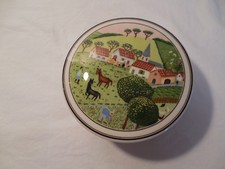 Barattolo portagioie porcellana Villeroy & Boch design Naif scena campagna