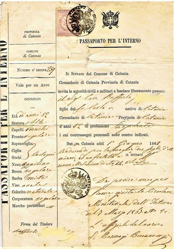 Antico passaporto regno - passaporto,