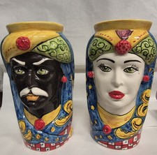 Coppia Teste di Moro Caltagirone