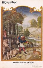 CASE DEL PANE - Breviario Grimani, Raccolta delle Ghiande, Novembre, Cartolina