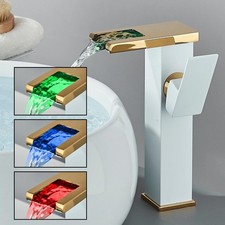 Rubinetto LED per lavabo da appoggio Rubinetto monocomando in ottone bianco per