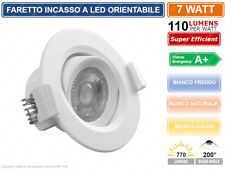 FARO FARETTO LED DA INCASSO ROTONDO 7W SMD 2835 CON TESTA ORIENTABILE 770 LUMEN
