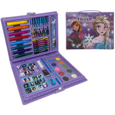 VALIGETTA 65 PEZZI FROZEN DISNEY SCATOLA COLORI CANCELLERIA STICKERS PER BAMBINI