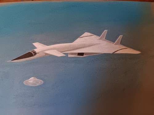 Disegno aereo con - artista, ufo