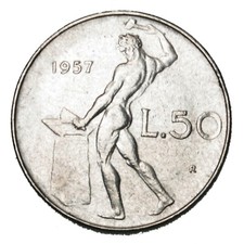 ITALIA REPUBBLICA 50 Lire 1957