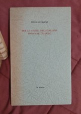 TULLIO DE MAURO PER LO STUDIO DELL'ITALIANO POPOLARE UNITARIO DeDonato 1970 RARO