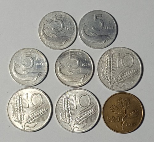 Lot coin italy 20 lire - 8,