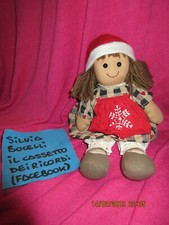 BAMBOLA:MY DOLL N 11,ABITO NATALE  28H,BRUNETTE  RAG DOLL MADE IN ITALY 