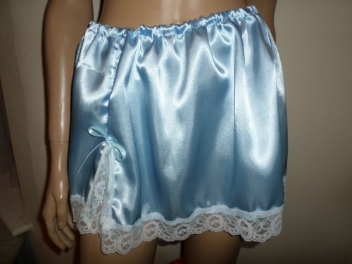 Mini sottoveste blu raso pizzo - blu,