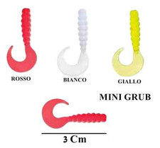 25 mini grub falcetti gomma esche artificiali pesca trota lago torrente spinning