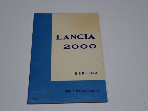 Lancia 2000 berlina libretto - lancia,
