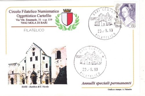 Cartolina bari centro con - ,