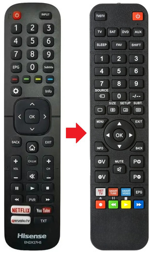 Telecomando adatto per - , hisense