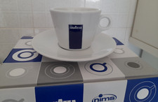 Set 2 Tazze da cappuccino con piattino di porcellana doppia Lavazza