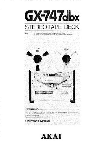 Akai 747dbx tape deck - akai,