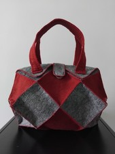 Borsa artigianale grigio bordeaux
