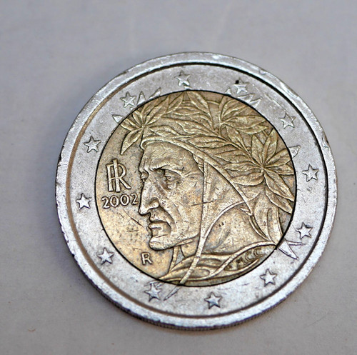 Moneta euro 2002 dante - da, 2