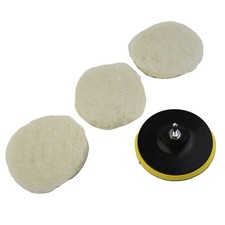 5*- Per Lucidatrice Auto6 Tamponi Lucidanti Lana Ruota Scopa Trapano Adatper Kit