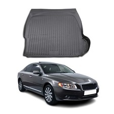 Kofferraummatte Kofferraumwanne für Volvo S80 2006-2016 Gummi TPE Schwarz