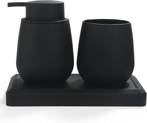 Set accessori bagno nero - set,