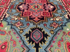 4x6 NEW BLUE WOOL RUG HANDMADE HERIZ ORIENTAL handwoven soft tribal oushak pink
