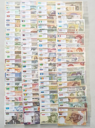 100 different paper money from - different,