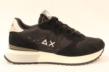 SUN68 Z45217 STARGIRL GLITTER LOGO ginnastica donna pelle e tessuto nero 11