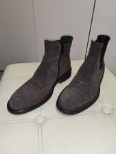 Stivaletti Chelsea in camoscio grigio con cerniera laterale - Tg 40