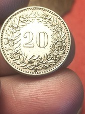 Antica Moneta Splendida 20 Centesimi 20 Rappen 1921 Franco Svizzera Helvetia 