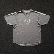 Nike Shield Vintage Y2K Rare Archive V Neck Boxy Fit Sport T Shirt Grey White