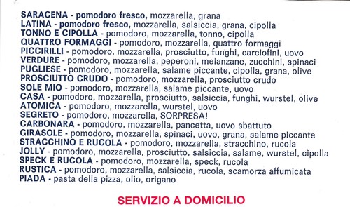 Calendarietto servizio a - -,