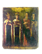 antica icona russa - 4 santi