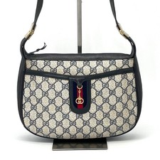 Borsa a tracolla vintage Gucci Sherry Horsebit GG in pelle autentica
