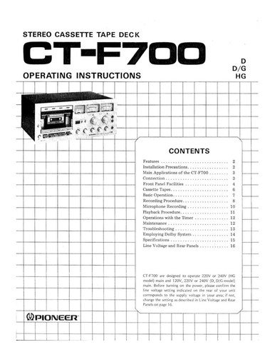 Pioneer ctf 700 lettore - ctf-700,