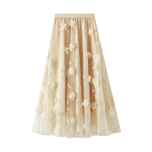 Gonna midi line tulle a - a-line, in