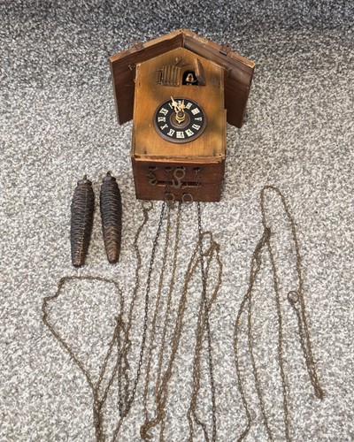 Vintage cuckoo clock with - vintage, pine